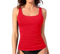 1 Piece Tankini Tops for Women UK Swimsuit Women's Solid Color Fashionable Casual Pleated Personality Camisole Swimming Consume Without Shorts
