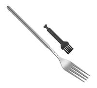 1 Piece Telescopic Fork 23-64 cm with Small Brush, Long Stainless Steel Telescopic Fork Cutlery, Telescopic Fork as Cake Forks and Fondue Forks, Extendable Fork for BBQ Toasting, Fondue Cooking