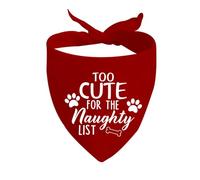 1 Piece Too Cute For The Naughty List Dog Bandana Holiday Pet Bandana Christmas Dog Bandana (Naughty List D)