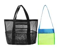 1 Piece Toy Storage Bag And 1 Piece Children'S Tote Bag, Large Capacity Storage Bag, Mesh Storage Bag, Beach Storage Bag
