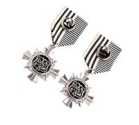 1 Piece Unisex Steampunk Fancy Dress Party Silver Medal On Ribbon With Brooch