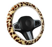 1 Piece Universal Leopard Print Steering Wheel Cover, Elastic Steering Wheel Cover, Anti-slip, Warm, Fluffy, Fits Most Cars with a Diameter of 36-38 cm