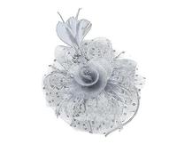 1 Piece Veil Hat, Vintage Veil Cover, Feather Mesh Flower Headdress, Stage Performance Costumes, Suitable for Wedding, Wedding Dress, Cheongsam, Evening Dress, Church, Cocktail Party (White)