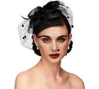 1 Piece Veil Headband Costume Headwear Bridal Hair Accessories Costume Accessories Hooded Headband Charming Women Costume Hair Accessory (Black)