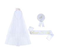 1 Piece Veil Set, 1 Piece Shoulder Strap, 1 Piece Badge, Simple Fashion Accessories, Wedding Decorations, Party Clothing Accessories.