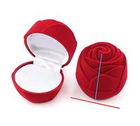 1 Piece Velvet Jewelry Box Container Wedding Ring Box for Earrings Necklace Bracelet Display Gift Box Holder 16 styles,rose flower,red