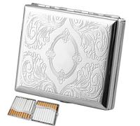 1 Piece Vintage Silver Cigarette Case Box Cigarette Case Can Holds 20 Cigarettes 84mm Cigarette Box Suitable for Roll Ups Slim Design Men's Cigarette Cases Cigarette Cases for Women