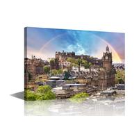 1 Piece Wall Art for Living Room Calton Hill Scotland Posters Prints on Canvas Edinburgh Castle Wall Decorations Calton Home Decor Modern Artwork Stretched and Framed Ready to Hang (24''Wx 36''H)