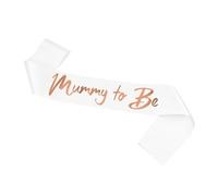 1 Piece White Welcome Party Iron-On Ceremonial Tape,Mummy to Be Sash, White Foil Satin Pregnancy Sash for Baby Showers, Gender Reveals & Maternity Photos (Bride-to-Be Style)