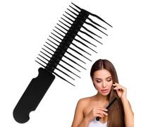 1 Piece Wide Comb, Double Sided Wide Coarse Tooth Comb, Antistatic Retro Wide Tooth Comb Hair Comb Styling Hair Combs for Curly Wet Long Hair (Black)