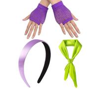 1 Piece Wide-Edged Headband, 1 Piece Satin Scarf And 1 Pair Of Hollow Gloves, Party Clothing Accessories, Creative Personality Accessories.