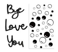 1 Piece Wooden Letter Decoration and 1 Piece Bubble Wall Sticker, Love You Goodbye Sign, Home Decoration, Simple Decoration