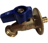 1 Piece XFITTING 1/2" Pex B x 3/4" GHT Hose Bibb with Flange, Pex B Garden Valve, Lead Free Brass, Water or Oil