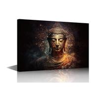 1 Pieces Buddha Wall Art Meditating Buddha Pictures Wall Art for Living Room Buddha with Tantric Poster Modern Home Decor Print on Canvas Stretched and Framed Ready to Hang (24" Wx36 H)