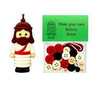 1 Pieces DIY Button Nativity Scene Kit, Nativity Scene Christmas Button Ornament Craft Kit, Make Your Own Buttons Jesus Mary Tree Decorations, Religious Figurines Christmas Pendant Making Set
