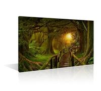 1 Pieces Forest Landscape Pictures Wall Decor for Living Room Mysterious Tree of Life Artwork Wall Decor for Bedroom Giclee Wooden Framed Gallery-Wrapped Ready to Hang (24" Wx36 H)