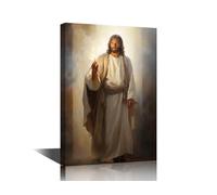 1 Pieces Jesus Home Decor Wall Christian Framed Wall Art Easter Jesus Wall Art for Living Room House Decorations Art Prints Giclee Gallery-Wrapped Posters and Prints Ready to Hang (16"Wx24"H)