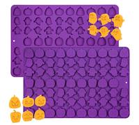 1 Pieces Mini Halloween Silicone Chocolate Mould,Fondant Mould,Different Shapes of Mini Halloween Pumpkins and Ghosts Molds for DIY Cake,Candy,Mousse(Style 6)