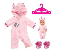 1 Pink Doll Clothes And Shoes Set, 1 Clothes Hanger With Ears And Horns, Winter Onesie, Baby Clothing Accessories, Doll Toy Clothing (43cm)