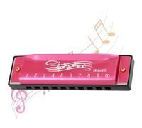 1 Pink Metal Harmonica, 10 Hole Blues Harmonica for Adults, baby harmonica, Beginners and Professional Musicians, Ideal Gift for Music Lovers, Suitable for Various Musical Styles