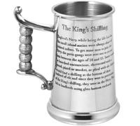 1 Pint Heavy Style Pewter Kings Shilling Beer Mug Tankard - As Seen On TV