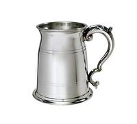 1 Pint Pewter Tankard - Classic British Beer Mug with Traditional Old London Design - a Gift for Birthday, Wedding or Father’s Day - Engraving Available (1 Pint Old London)