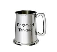 1 Pint Pewter Tankard with Glass Base - Classic British Beer Mug with Clear Glass Bottom - Timeless Traditional Design - Personalised Engraving Available