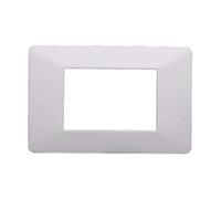 1 Plate, 3 Modules/Place, Compatible with Vimar Plana, White White, High Quality Plastic Plaques, 100% Compatible with Original Stands and Modules