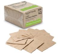 1 Ply Soft Brown 1/4 Fold Napkins - 1000pcs Eco Friendly Compostable Unbleached Recycled Paper Tissues - Natural Brown Kraft Paper Biodegradable, Wedding, Party & Commercial Napkins.