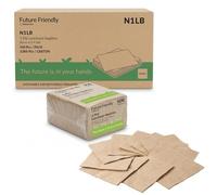 1 Ply Soft Brown 1/4 Fold Napkins - 3000pcs Eco Friendly Compostable Unbleached Recycled Paper Tissues - Natural Brown Kraft Paper Biodegradable, Wedding, Party & Commercial Napkins.