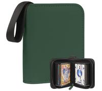1 Pocket Card Binder-Collectible Trading Card Album,Single Card Holder with 20 Pages,Holds 40 Cards, Side-Loading Mini Binder for TCG,MTG,Sports,Baseball,Football,Small Sports Card Book，Green