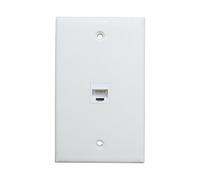 BUPLDET 1 Port CAT6 Ethernet Wall Plate Female to Female - 1 Gang Network Cat 6 RJ45 Keystone Jack Cover Plate Pass Through Faceplate - White