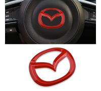 1 Psc Car Badges for Mazda 3 6 CX-3 CX-5 CX-9,4.5cm X 5.7cm Replace Emblem Logo Sticker for Steering Wheel/Bonnet Front and Rear and Trunk Logo Key Remote Control Emblem Accessories,Red