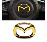 1 Psc Car Badges for Mazda 3 6 CX-3 CX-5 CX-9,4.5cm X 5.7cm Replace Emblem Logo Sticker for Steering Wheel/Bonnet Front and Rear and Trunk Logo Key Remote Control Emblem Accessories,gold