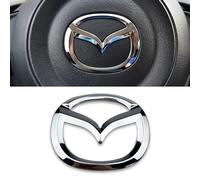 1 Psc Car Badges for Mazda 3 6 CX-3 CX-5 CX-9,4.5cm X 5.7cm Replace Emblem Logo Sticker for Steering Wheel/Bonnet Front and Rear and Trunk Logo Key Remote Control Emblem Accessories,Silver