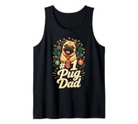 #1 Pug Dad Pug Papa Gift Tank Top