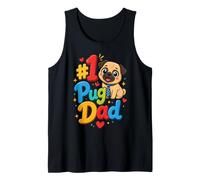 #1 Pug Dad Pug Papa Gift Tank Top