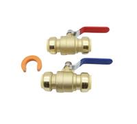 1" Push Fit 1/4 Turn Full Port Push Fit Ball Valve; for Hot and Cold Water System; 2Pcs/Case; 80519