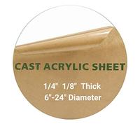 1 Qty 1/4" Round Plexiglass Sheet, 16 Inch Diameter Clear Acrylic Circle, Round Cake Disk Acrylic Sheet, Plexiglass Table Top, Round Acrylic Backdrop