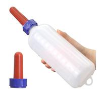 1 Quart Calf Milk Feeder Bottle Screw-On Calf Nursing Set of Bottle with Nipple & Cap，Calf Bottle Milking Feeding Livestock Tools with Replacement Nipple (1000ml Bottle)