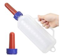 1 Quart Calf Milk Feeder Bottle Screw-On Calf Nursing Set of Bottle with Nipple & Cap，Calf Bottle Milking Feeding Livestock Tools with Replacement Nipple (1000ml Bottle with Handle)