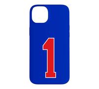 1 Red Sports Team Number Fan Case for iPhone 14 Plus
