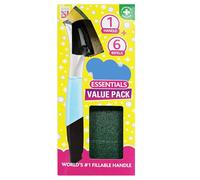 1 Refillable Washing Up Brush, 6 Replaceable Sponge Refills