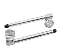 1" Riser 41mm Clip on Handlebar fit Fork Tube 41mm Racer Motorcycle handlebar bars 7/8", 41 mm Clip ons CNC Silver