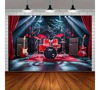 1 Rock Band Stage Background, Suitable for Home, Room, Party Decoration, Music Theme Event Supplies 350x230cm