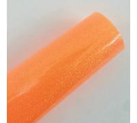 1 Roll 10"x12" Glitter HTV Heat Transfer Vinyl, Easy to Cut and Press (Color : Fluorescent orange)
