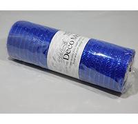 1 roll 25cm x 9.1 metres Metallic Dark Royal Blue Deco Mesh Waterproof Netting Decomesh Ruffle Wreaths ELEGANZA