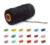 1 Roll 2mm 109 Yard Colourful Cotton Cord Bakers Twine DIY Crafts Gift Wrapping Christmas Wedding Home Decor String Rope (Black)