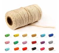 1 Roll 2mm 109 Yard Colourful Cotton Cord Bakers Twine DIY Crafts Gift Wrapping Christmas Wedding Home Decor String Rope (Beige)