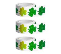 1 Roll / 3 Rolls / 5 Rolls 3.8cm 4-Leaves Grass Sticker for Gift Wrapping and Product Sealing with Reflective Design Celebratory Gift Wrapping Supplies